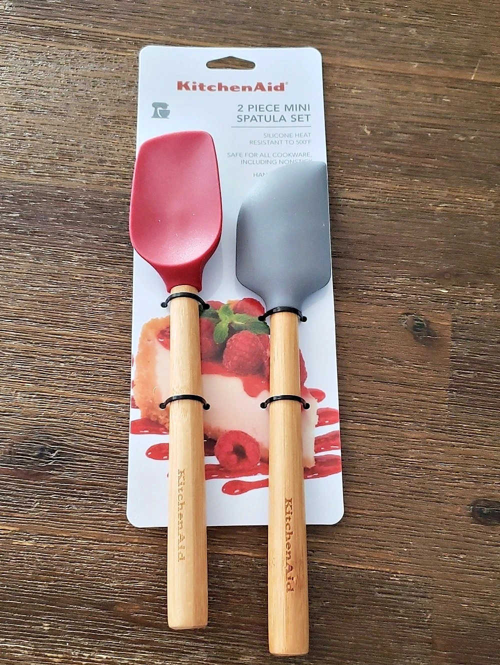 KitchenAid 2 Piece Mini Spatula Set Red & Gray NWT